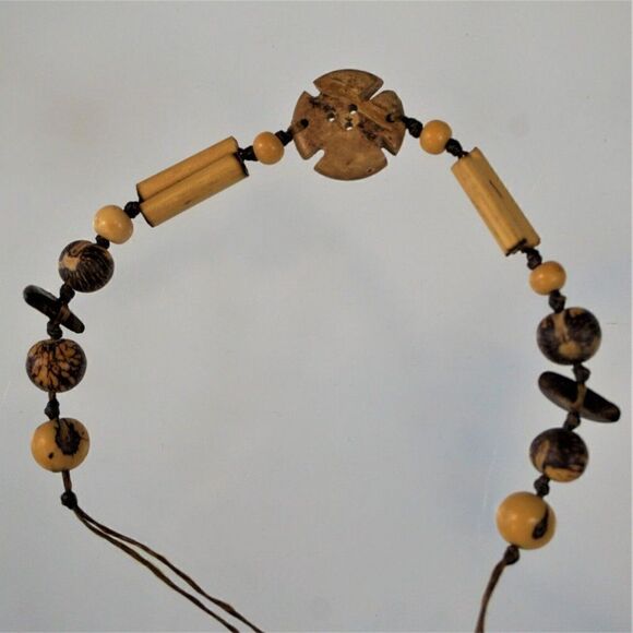 Wooden Beaded Wrap Bohemian Hippie Bracelet Adjustable Ties - Picture 3 of 7